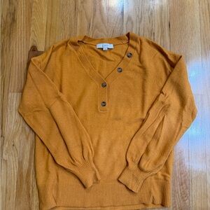 LOFT Women's Gold Henley Sweater